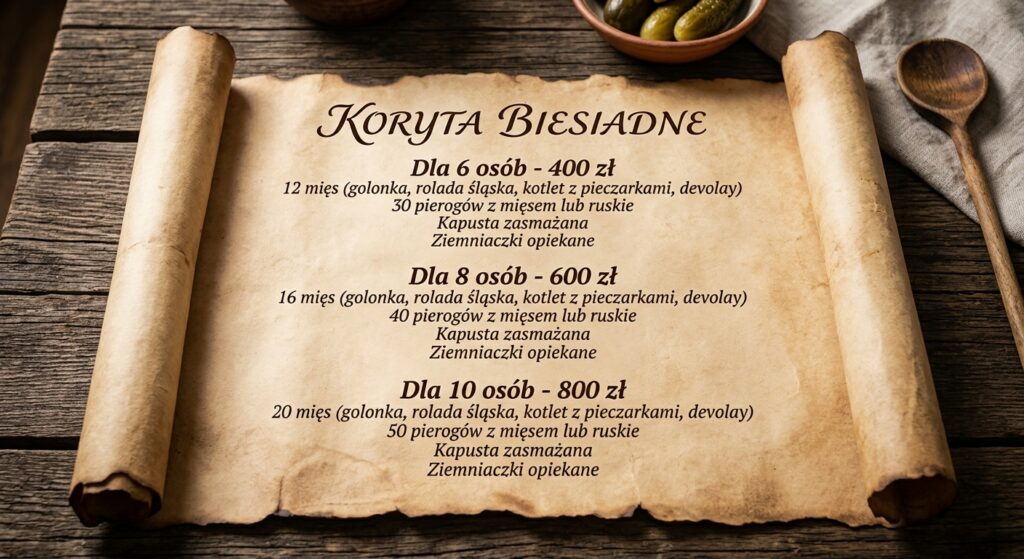 Menu koryta biesiadne